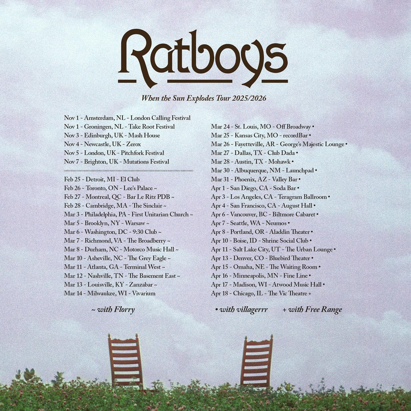 Ratboys When The Sun Explodes Tour Poster 2026